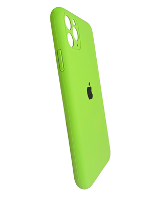 Силиконовый чехол Full Cover для iPhone 11 Pro Max lime green Fulll Camera
