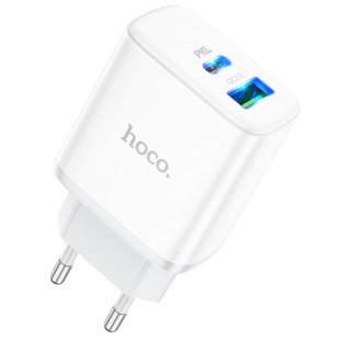 Сетевой блок питания HOCO C105A Stage dual port PD20W+QC3.0 white