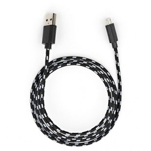 USB дата кабель Vinga USB 2.0 AM/micro 5P 1m 2-color black(VCPDCMBN31BK)