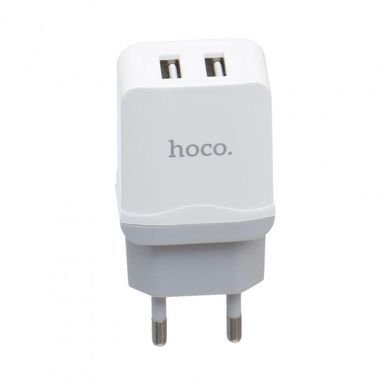 Мережевий зарядний пристрій HOCO C33A 2USB + lightning cable white (EU)