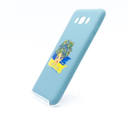 Силиконовый чехол MyPrint для Samsung J7-2016/J710 Дівчинка-Україна, Candy powder blue