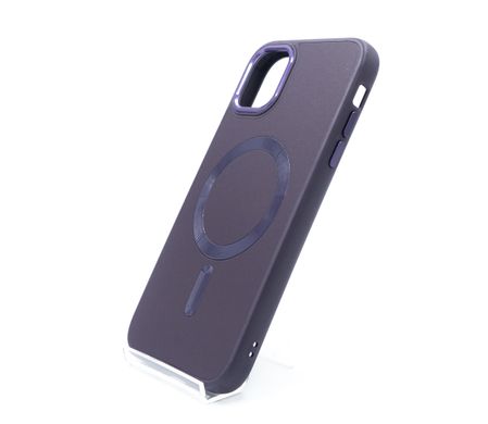 Чохол шкіряний Bonbon Leather Metal Style with MagSafe для iPhone 11 dark purple