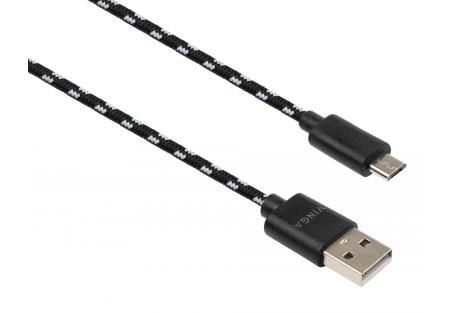 USB дата кабель Vinga USB 2.0 AM/micro 5P 1m 2-color black(VCPDCMBN31BK)