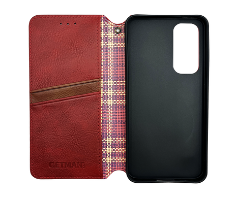Чохол-книжка шкіра для Samsung S24 FE red Getman Cubic PU