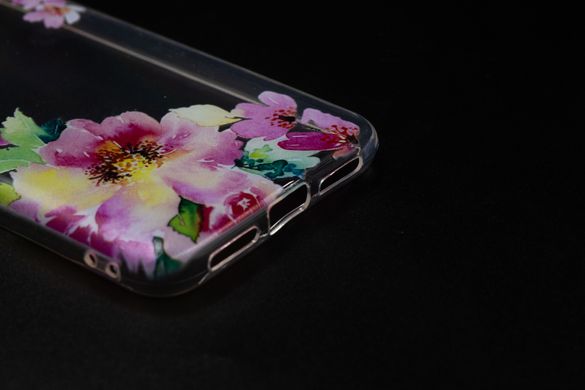 Силиконовый чехол MyPrint для Xiaomi Redmi 4X pink flowers (d/u)