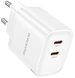 Сетевое Зарядное Устройство Borofone BA85A 2USB-C PD/QC 35W white