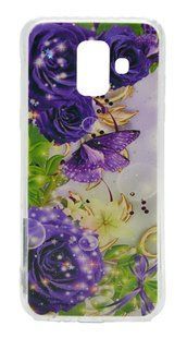 Силиконовый чехол Flower Mix для Samsung A6 (2018)