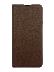 Чехол книжка FIBRA (рельеф) для Xiaomi Redmi Note 13 5G/Poco X6 5G brown Full Camera