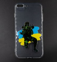 Силіконовий чохол MyPrint для iPhone 7+/8+ Солдат, clear