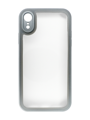 TPU чехол Transparent + Colour 1,5mm для iPhone XR grey Full Camera