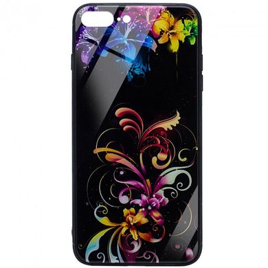 Накладка Glass case для iPhone 7+/8+ квіти