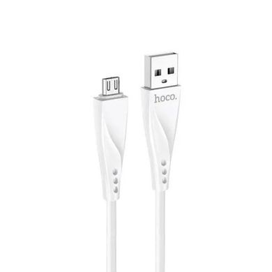 USB кабель Hoco DU16 Silica gel charging data cable Micro 2A/1m white