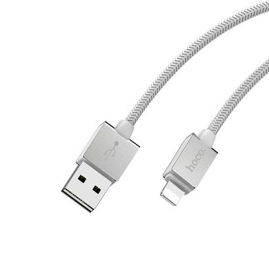 USB кабель HOCO U49 Refined Steel Lightning 2,4A/1,2m white