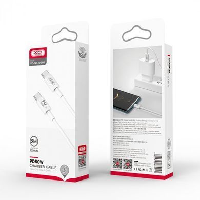 Кабель XO NB-Q190A PD 60W Type-C-Type-C 1m white