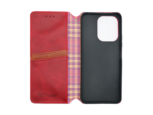 Чохол-книжка шкіра для Xiaomi Redmi 13 4G/Poco M6 4G red Getman Cubic PU