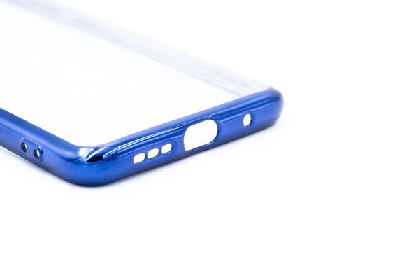 Силиконовый чехол Сlear для Xiaomi Poco M3 blue Full Camera с глянцевой окантовкой