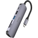 USB Hub Hoco HB28 Type-C multi-function converter (HDTV+USB3.0+USB2.0+SD+TF+PD) metal grey