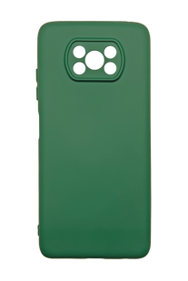 Силиконовый чехол SMTT для Xiaomi Poco X3 NFC dark green Full Camera с микрофиброй