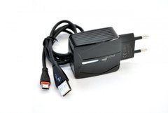 Мережевий зарядний пристрій 4YOU A24S(2.4A,Smart IC,Auto ID,покращ.плата,2USB,Led)+Type-C black