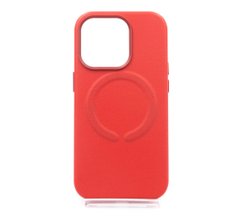 Чохол Leather with Magsafe для iPhone 14 Pro red без logo