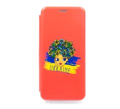 Чохол книжка Original шкіра MyPrint для Samsung A03 Core red (Дівчинка-Україна)