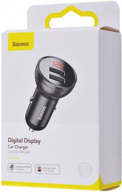 Автомобільний зарядний пристрій Baseus Digital Dispay CCBX 4,8A 24W dark gray
