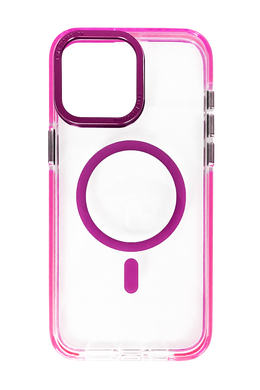 Чохол TPU Fluorescent Strip with MagSafe для iPhone 15 Pro shine pink