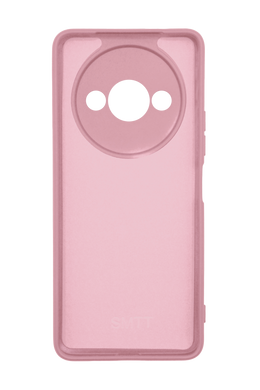 Силиконовый чехол SMTT для Xiaomi Redmi A3/A3x pink Full Camera с микрофиброй