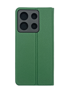 Чехол книжка FIBRA (рельеф) для Xiaomi Redmi Note 13 5G/Poco X6 5G dark green Full Camera