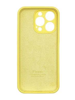 Силіконовий чохол Full Cover для iPhone 15 Pro yellow Full Camera