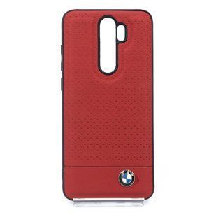 Чехол BMW Logo замш для Xiaomi Redmi Note 8 Pro red
