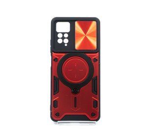 Чохол TPU+PC CamCap Armor Ring для Xiaomi Redmi Note 11 Pro red протиударний шторка/захист камери