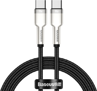 Кабель Baseus Cafule Metal CATJK-D01 Type-C to Type-C 100W 2m black