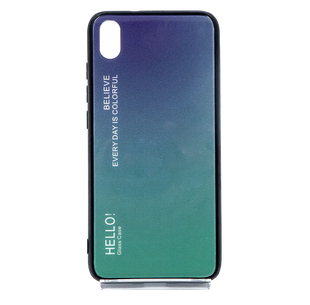 TPU+Glass чехол Gradient HELLO для Xiaomi Redmi 7A violet