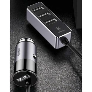 Автомобільний зарядний пристрій Baseus Enjoy Together Four Interfaces 5.5 A 4USB gray