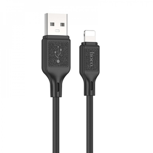 USB кабель Hoco X90 Cool silicone charging data cable for Lightning/2,4A/1m. Black