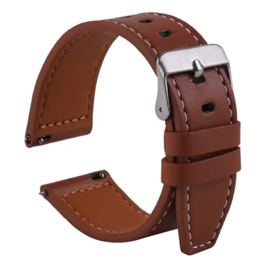 Ремінець leather strapwith straight tip для Samsung/Amazfit/Huawey 20mm brawn