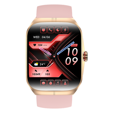 Годинник Smart Watch 4you VIBE (1.95", AMOLED, VA, 300mAh, Дзвінки, Метал) gold/pink