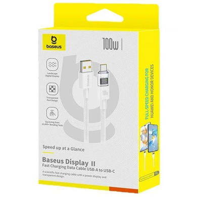 Кабель Baseus Display 2 Fast Charging USB toType-C 100W 1m white