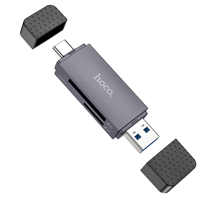 Картридер Hoco HB45 Spirit 2-in-1 Type-C/USB 3.0 metal gray