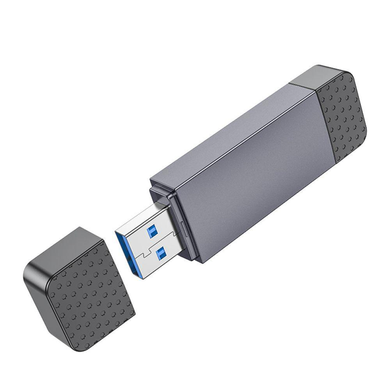 Картрідер Hoco HB45 Spirit 2-in-1 Type-C/USB 3.0 metal gray