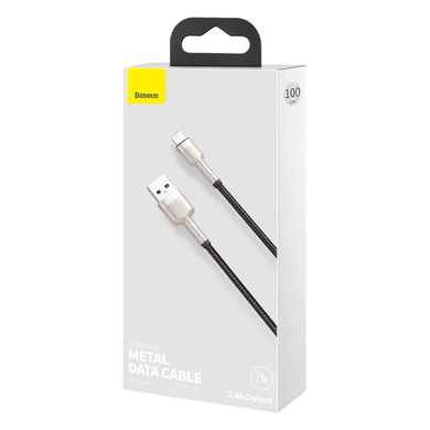 USB кабель Baseus Cafule Metal CALJK-A01 Lightning 2.4A/1m black