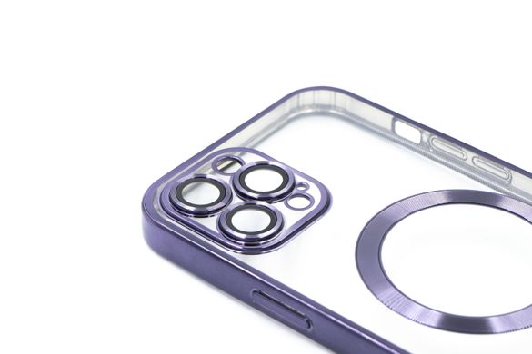 Чохол TPU Metallic with Magsafe для iPhone 12 Pro Max dark purple Full Camera