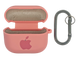 Чохол for AirPods 3 Logo силіконовий pink з мікрофіброю