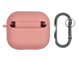 Чохол for AirPods 3 Logo силіконовий pink з мікрофіброю