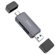 Картридер Hoco HB45 Spirit 2-in-1 Type-C/USB 3.0 metal gray