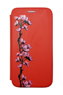Чехол книжка Original кожа MyPrint для Samsung J5 2015 red (сакура)