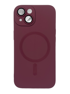 Чохол Color TPU MagSafe для iPhone 14 wine red Full Camera
