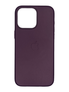 Чохол Leather with Magsafe для iPhone 15 Pro Max dark cherry