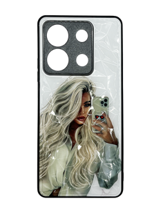 TPU+PC чехол Prisma Ladies для Xiaomi Redmi Note 13 5G girl with phone Full Camera